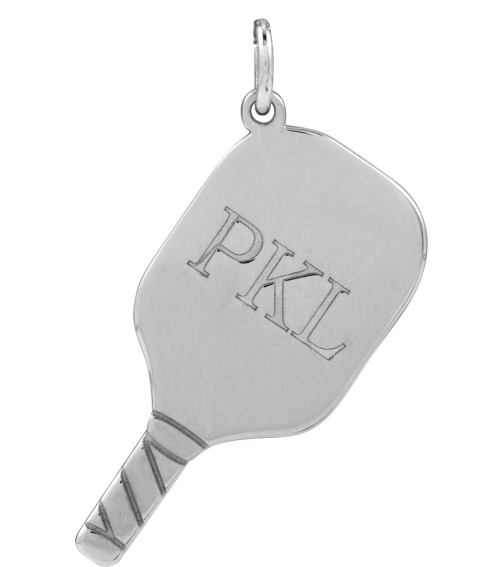 88786 Pendant Sterling Silver 22.7 X 14.8 Mm Polished Engravable Pickleball Paddle Pendant