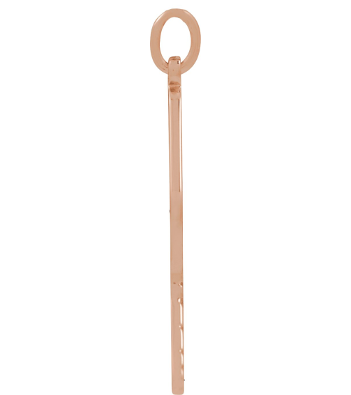 88786 Pendant 14K Rose 22.7 X 14.8 Mm Polished Engravable Pickleball Paddle Pendant