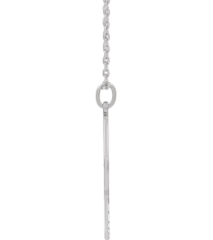 88786 Necklace Sterling Silver 22.7 X 14.8 Mm 16-18 In Polished Engravable Pickleball Paddle Necklace