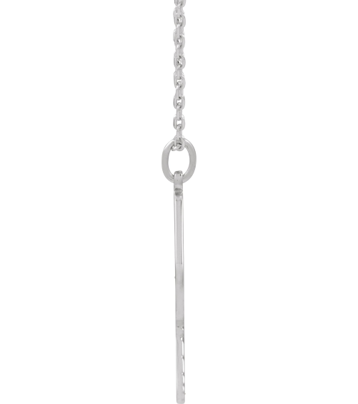 88786 Necklace Sterling Silver 22.7 X 14.8 Mm 16-18 In Polished Engravable Pickleball Paddle Necklace