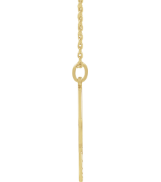 88786 Necklace 14K Yellow 22.7 X 14.8 Mm 16-18 In Polished Engravable Pickleball Paddle Necklace