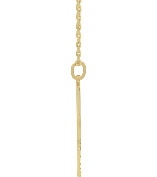 88786 Necklace 14K Yellow 22.7 X 14.8 Mm 16-18 In Polished Engravable Pickleball Paddle Necklace