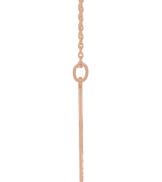 88786 Necklace 14K Rose 22.7 X 14.8 Mm 16-18 In Polished Engravable Pickleball Paddle Necklace