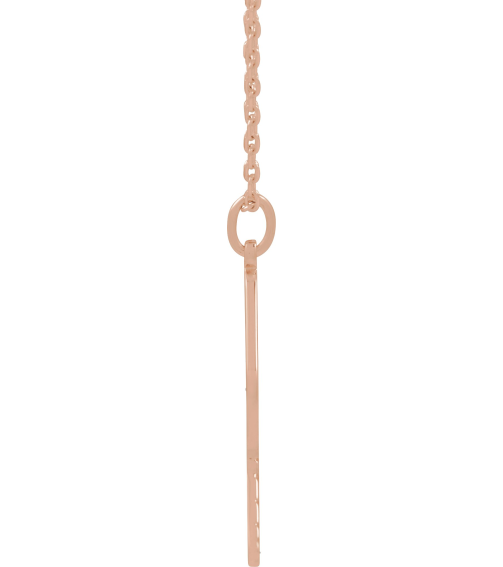88786 Necklace 14K Rose 22.7 X 14.8 Mm 16-18 In Polished Engravable Pickleball Paddle Necklace