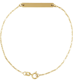 Brc979 Bracelet 14K Yellow 25 X 3.5 Mm 7 Mm Polished Engravable Bar Bracelet