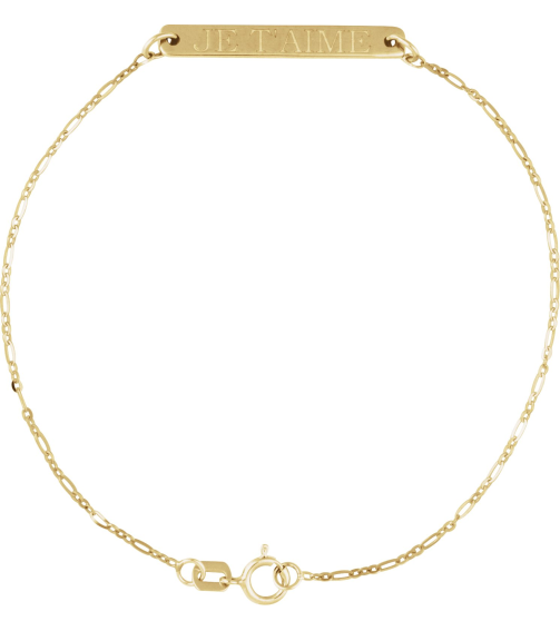 Brc979 Bracelet 14K Yellow 25 X 3.5 Mm 7 Mm Polished Engravable Bar Bracelet