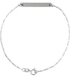 Brc979 Bracelet Sterling Silver 25 X 3.5 Mm 7 Mm Polished Engravable Bar Bracelet