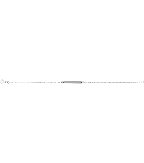 Brc979 Bracelet 14K White 25 X 3.5 Mm 7 Mm Polished Engravable Bar Bracelet