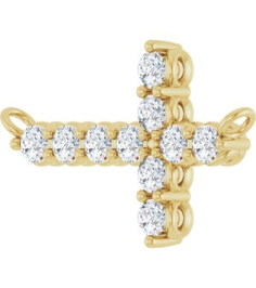 R50061 Necklace Center Set 14K Yellow Round Lab-Grown Diamond 2Mm 13 Ctw Si1-Si2, G-H Polished 13 Ctw Lab-Grown Diamond Sideways Cross Necklace Center