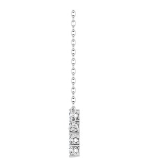 R50061 Necklace Set Sterling Silver Round Lab-Grown Diamond 2Mm 13 Ctw Si1-Si2, G-H 18 In Polished 13 Ctw Lab-Grown Diamond Sideways Cross Necklace