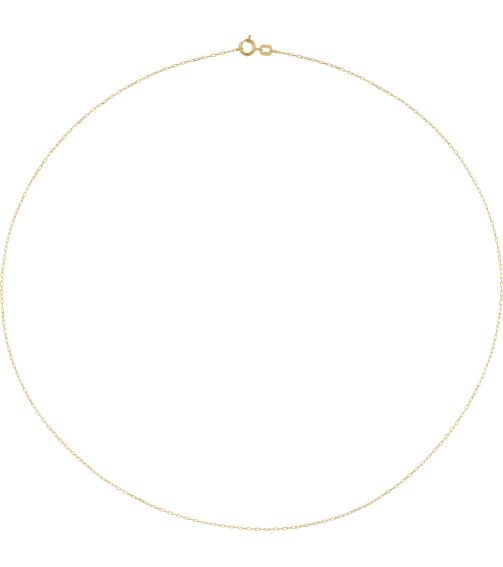 Ch1284 14K Yellow Paperclip-Style .85 Mm 16 In Spring Ring Diamond-Cut Diamond Cut Paperclip Style Forzentina Chain