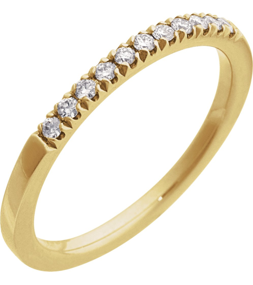 689237 Ring Set 14K Yellow Natural Diamond Round 1.5 Mm Polished 16 Ctw Natural Diamond Stackable Ring