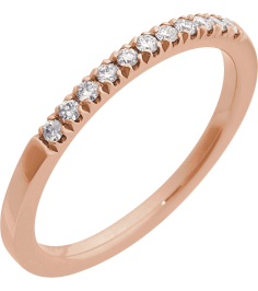 689237 Ring Set 14K Rose Natural Diamond Round 1.5 Mm Polished 16 Ctw Natural Diamond Stackable Ring