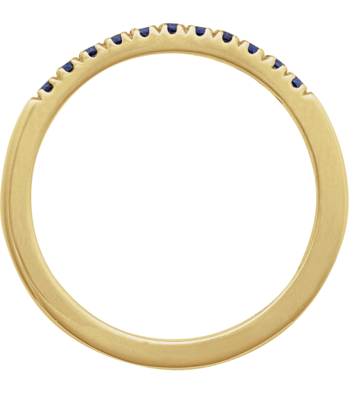 689237 Ring Set 14K Yellow Natural Blue Sapphire Round 1.5 Mm Polished Natural Blue Sapphire Stackable Ring