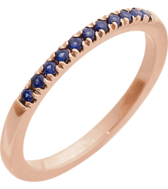 689237 Ring Set 14K Rose Natural Blue Sapphire Round 1.5 Mm Polished Natural Blue Sapphire Stackable Ring