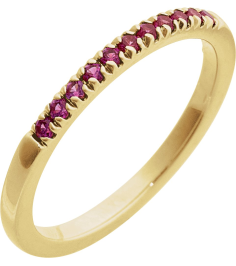 689237 Ring Set 14K Yellow Natural Ruby Round 1.5 Mm Polished Natural Ruby Stackable Ring