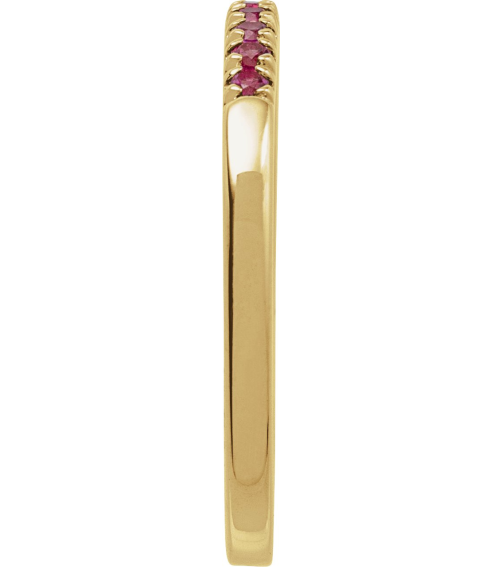 689237 Ring Set 14K Yellow Natural Ruby Round 1.5 Mm Polished Natural Ruby Stackable Ring