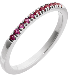 689237 Ring Set 14K White Natural Ruby Round 1.5 Mm Polished Natural Ruby Stackable Ring