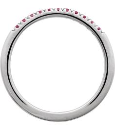 689237 Ring Set 14K White Natural Ruby Round 1.5 Mm Polished Natural Ruby Stackable Ring