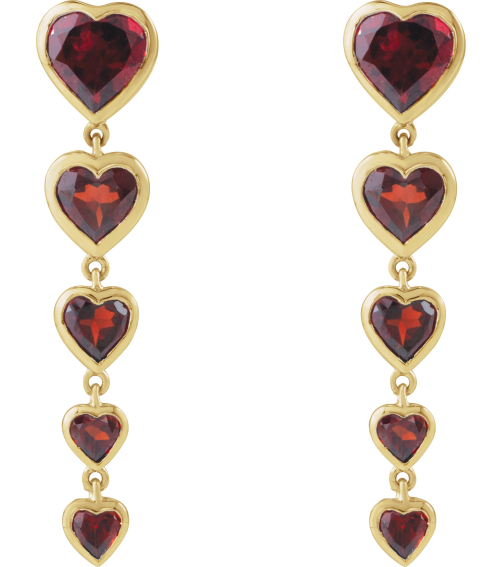 689361 Earring Set Natural Mozambique Garnet Heart 6 X 6 Mm 14K Yellow Natural Mozambique Garnet Pair Friction Backs Included Polished Natural Mozambique Garnet Drop Heart Earring
