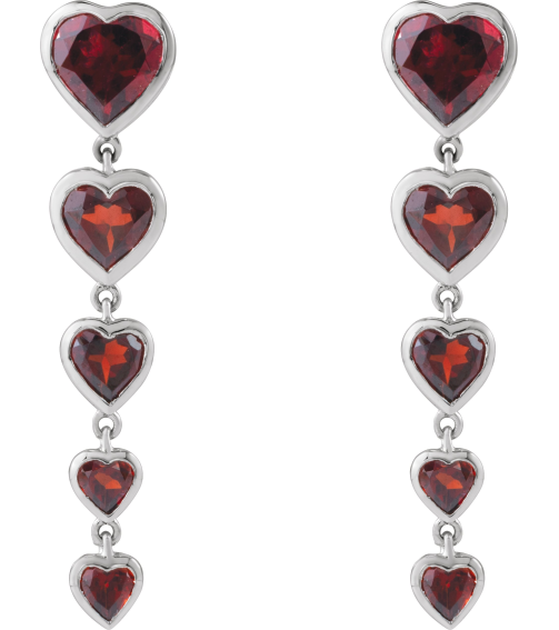 689361 Earring Set Natural Mozambique Garnet Heart 6 X 6 Mm 14K White Natural Mozambique Garnet Pair Friction Backs Included Polished Natural Mozambique Garnet Drop Heart Earring