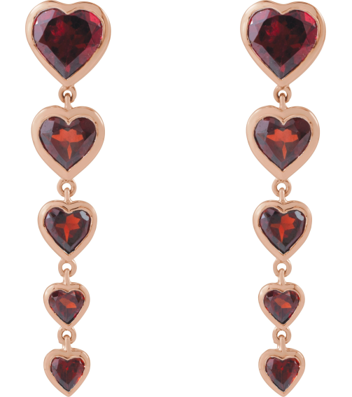 689361 Earring Set Natural Mozambique Garnet Heart 6 X 6 Mm 14K Rose Natural Mozambique Garnet Pair Friction Backs Included Polished Natural Mozambique Garnet Drop Heart Earring