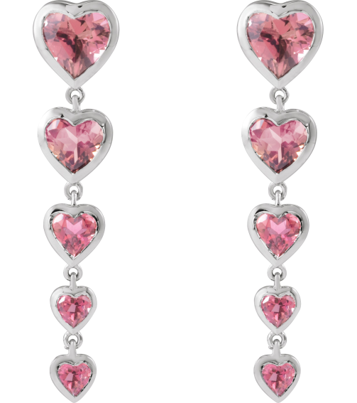 689361 Earring Set Natural Pink Tourmaline Heart 6 X 6 Mm 14K White Natural Pink Tourmaline Pair Friction Backs Included Polished Natural Pink Tourmaline Drop Heart Earring