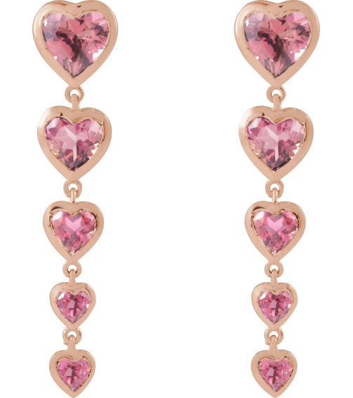 689361 Earring Set Natural Pink Tourmaline Heart 6 X 6 Mm 14K Rose Natural Pink Tourmaline Pair Friction Backs Included Polished Natural Pink Tourmaline Drop Heart Earring