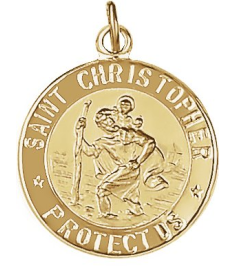 R5024 Pendant 14K Yellow 15 Mm Polished Round St. Christopher Medal