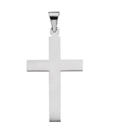 R4030 Pendant 14K White 28 X 18 Mm Polished Cross Pendant