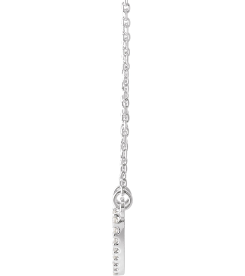 66415 Necklace Set 14K White 9.7 X 8.5 Mm 16 In Polished .08 Ctw Natural Diamond Heart Necklace