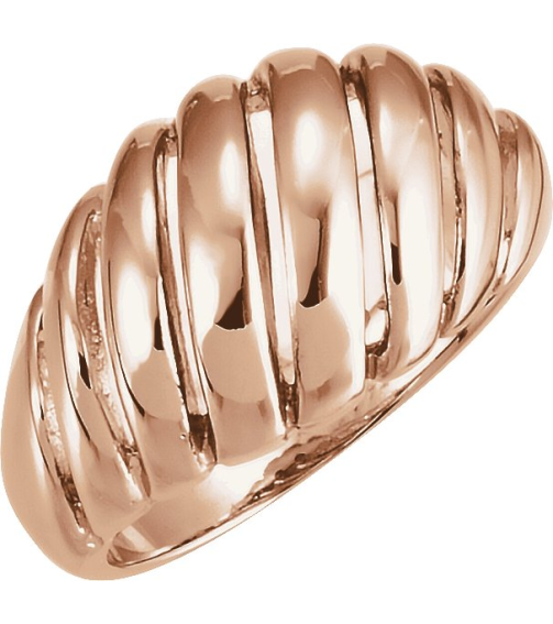 5206 14K Rose 11.5 Mm Polished Dome Ring