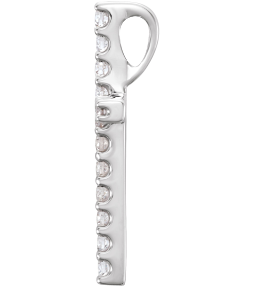 R42157 Pendant Set 14K White Round Natural Diamond 1.5Mm 15 Ctw I1, G-H Polished 15 Ctw Natural Diamond Petite Cross Pendant