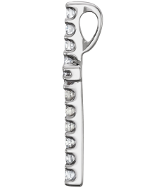 R42157 Pendant Set 14K White Round Natural Diamond 1.3Mm 16 Ctw I1, G-H Polished 16 Ctw Natural Diamond Petite Cross Pendant