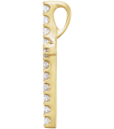 R42157 Pendant Set 14K Yellow Round Natural Diamond 1.5Mm 15 Ctw I1, G-H Polished 15 Ctw Natural Diamond Petite Cross Pendant