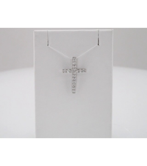 R42157 Pendant Set 14K Yellow Round Natural Diamond 1.5Mm 15 Ctw I1, G-H Polished 15 Ctw Natural Diamond Petite Cross Pendant