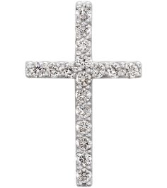 R42157 Pendant Set Platinum Round Natural Diamond 1.3Mm 16 Ctw Si1, G-H Polished 16 Ctw Natural Diamond Petite Cross Pendant