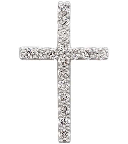 R42157 Pendant Set Platinum Round Natural Diamond 1.3Mm 16 Ctw Si1, G-H Polished 16 Ctw Natural Diamond Petite Cross Pendant