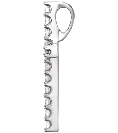 R42157 Pendant Set Platinum Round Natural Diamond 1.7Mm 14 Ctw Si1, G-H Polished 14 Ctw Natural Diamond Petite Cross Pendant