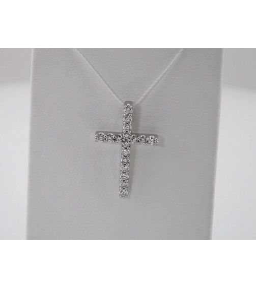 R42157 Pendant Set Platinum Round Natural Diamond 1.7Mm 14 Ctw Si1, G-H Polished 14 Ctw Natural Diamond Petite Cross Pendant
