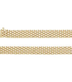 Ch897 14K Yellow Panther 10.25 Mm 7 In Box Clasp Polished Panther Chain