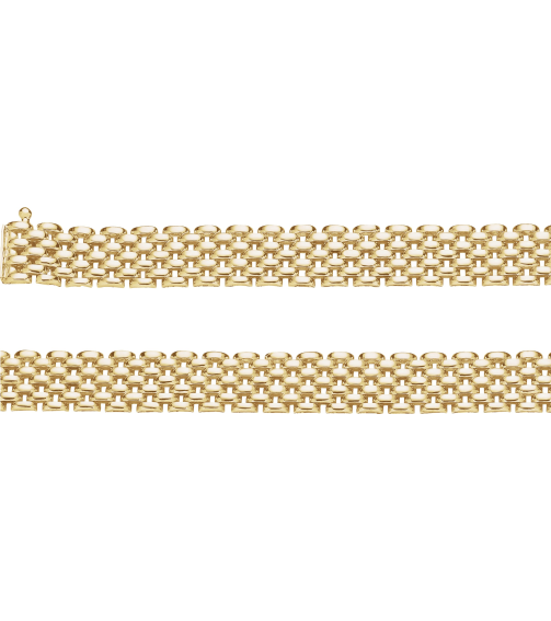 Ch897 14K Yellow Panther 10.25 Mm 7 In Box Clasp Polished Panther Chain