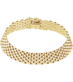 Ch897 14K Yellow Panther 10.25 Mm 7 In Box Clasp Polished Panther Chain