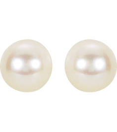 61103 Earring Set Cultured White Akoya Pearl Pearl 6 Mm 14K White Pair Friction Backs Included Polished Cultured Akoya Pearl Earrings