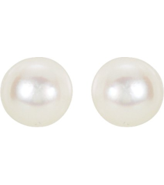61103 Earring Set Cultured White Akoya Pearl Pearl 4 Mm 14K White Pair Friction Backs Included Polished Cultured Akoya Pearl Earrings