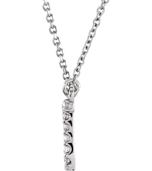 67311 Necklace Set 14K White Initial J Natural Diamond Round 1.3 Mm I1, G-H 110 Ctw 16 In Polished 110 Ctw Natural Diamond Necklace
