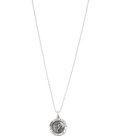 R5024 Necklace Sterling Silver 25 Mm 24 In Polished Round St. Christopher Necklace