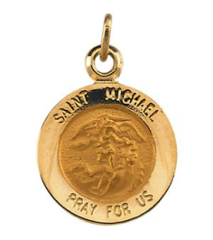 R5052 Pendant 14K Yellow 12 Mm Polished Round St. Michael Medal