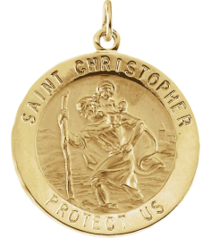 R5024 Pendant 14K Yellow 29 Mm Polished Round St. Christopher Medal