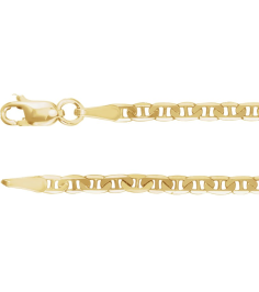 Ch484 14K Yellow Anchor 2.25 Mm 20 In Lobster Clasp Polished Curbed Anchor Chain